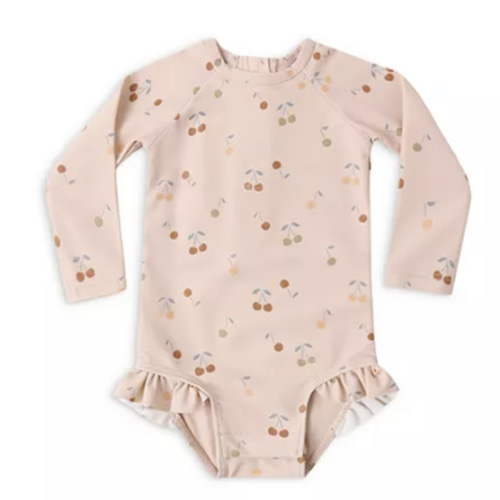 Girls' Olivia Cherry Print Rashguard One-Piece Swimsuit - Baby