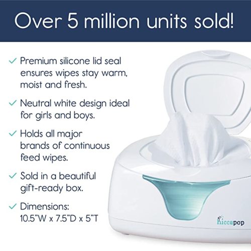 Hiccapop Baby Wipe Warmer and Baby Wet Wipes Dispenser | Baby Wipes Warmer for Babies | Diaper Wipe Warmer with Changing Light