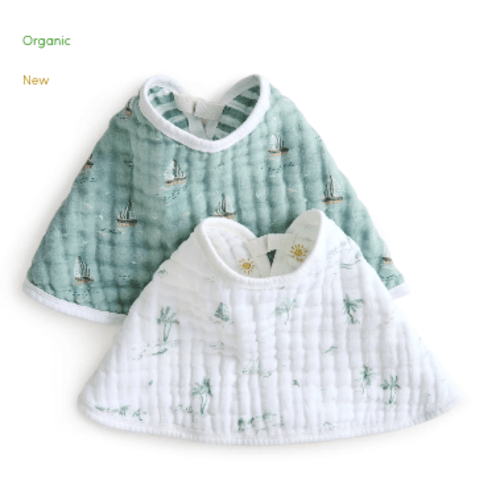 aden + anais Organic Cotton Muslin Oversized Burpy Bib in Sailing Seas