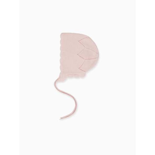 Pink Abril Baby Girl Bonnet | Pure Cashmere Knit – La Coqueta Kids