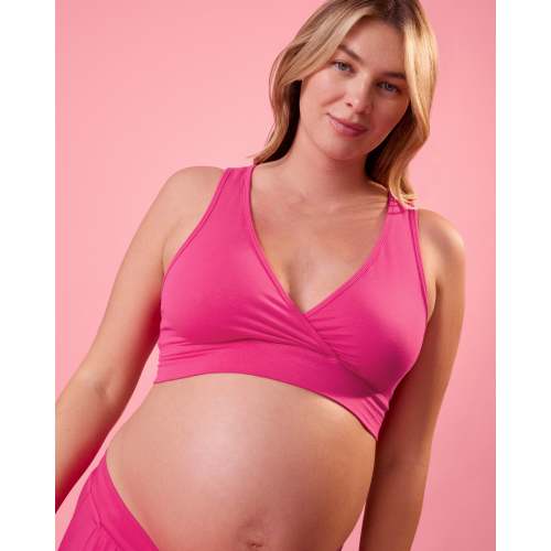 French Terry Racerback Nursing & Sleep Bra | Raspberry Pink - Kindred Bravely
