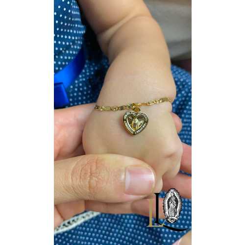 14K Gold Filled Virgen de Guadalupe Baby Bracelet: Valentino Link