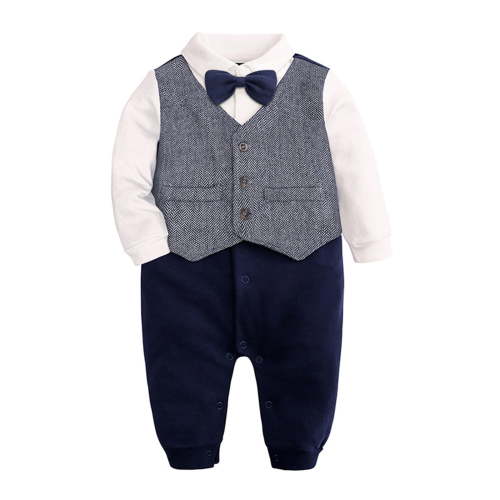 Likimi Newborn Infant Baby Boys Jumpsuits Long Sleeve Onesie Casual Comfortable Relaxed Spring Fall Homewear Size 6-9 Months Grey