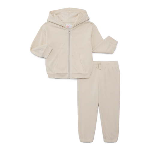 Wonder Nation Baby Unisex Fleece Zip Hoodie and Joggers Set, 2-Piece, Sizes Newborn-18 Months