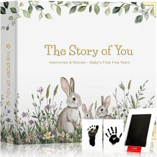 Baby Book Keepsake for Baby Gift,Baby Memory Book Scrapbook (Rabbit)