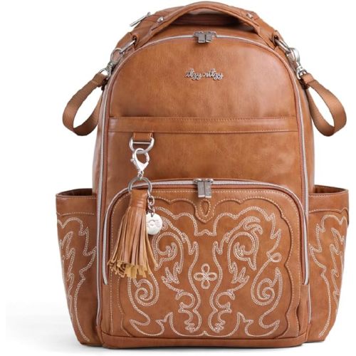 Itzy Ritzy Boss Plus Large Diaper Bag Backpack with 19 Pockets (Saddle)