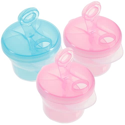 Healifty 3Pcs Box Snack Storage Container Milk Storage Container Portable Formula Dispenser Formula Holder Baby Formula Dispenser Formula Mixing Bottle Baby Holder Food Divider to Rotate