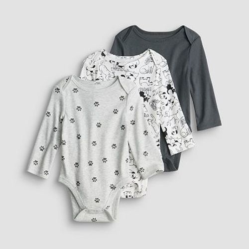 Baby Boy Jumping Beans® 3-Pack Long Sleeve Lapped Shoulder Bodysuits