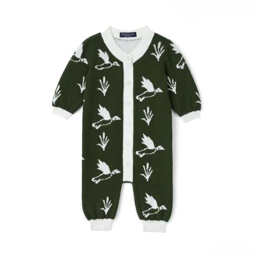 Mallard Duck Baby Knit Button Romper