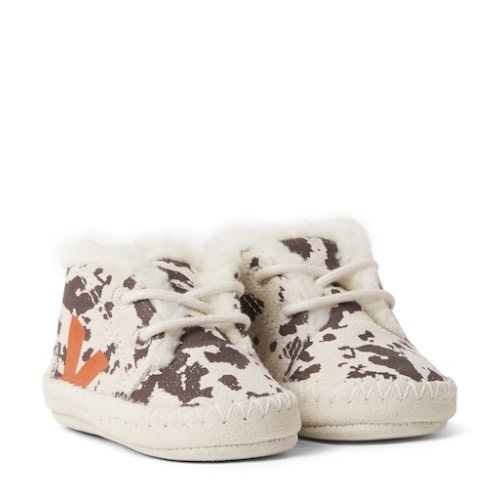 Baby Light ZZ printed leather booties