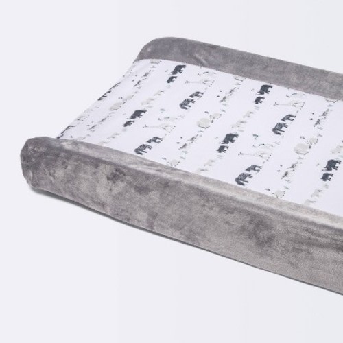 Wipeable Changing Pad Cover With Plush Sides - Cloud Island™ Two By Two Animals Gray