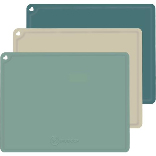 Silicone Placemats for Toddler, Non-Slip Baby Table Mat for Restaurants, Dishwasher Safe & Travel Ready | Wipeable Kids Placemats for Dining Table (Morandi)