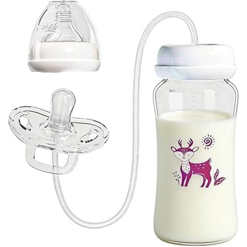Silicone Anti-Colic Portable Adjustable, Hands Free Babys Bottle, Adjustable Self-Feeding Training Bottle Holder for Outdoor Travel Daycare Camping Picnic
