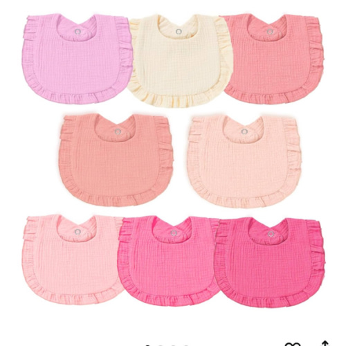 Baby Muslin Bibs, Bandana Drool Bib for Girls, Adjustable 100% Cotton Soft Baby Bibs for Drooling and Teething Organic Solid Colors Lap-Shoulder