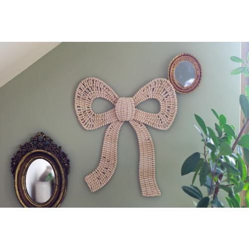 Beige or Pink Wicker Bow Wall Decor - Boho Nursery Decoration in Two Sizes - Etsy