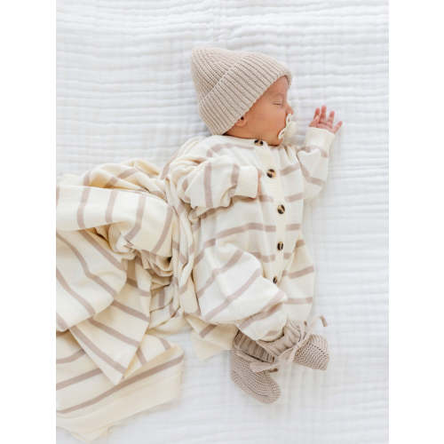 Tan Stripe Heirloom Knit