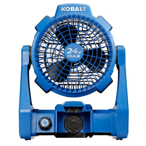 Kobalt 7-in High Velocity Indoor/Outdoor Personal Fan, Battery Powered, in Blue