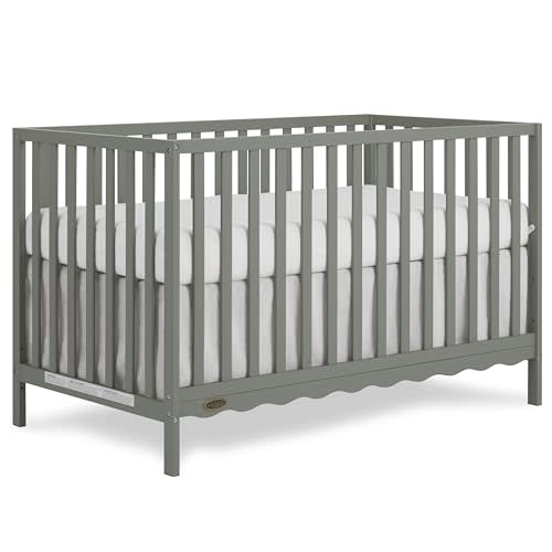 Dream On Me Synergy Wave 5-in-1 Convertible Crib in Seagrass, JPMA & Greenguard Gold Certified, Converts from a Baby Crib to a Toddler Bed, Daybed, and Full-Size Bed