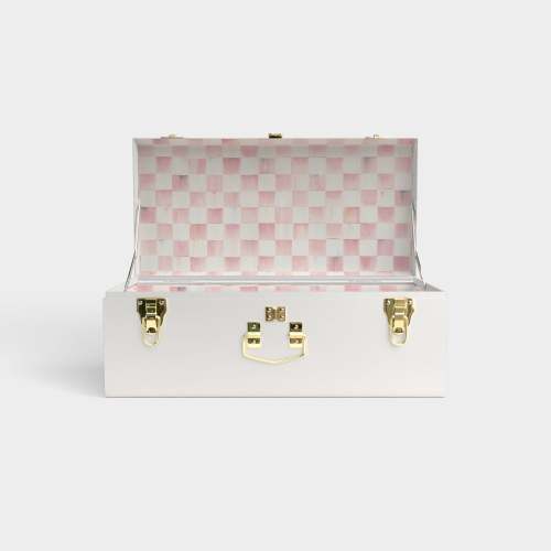 Petite Trunk - White - Rosy Check / Embroidery