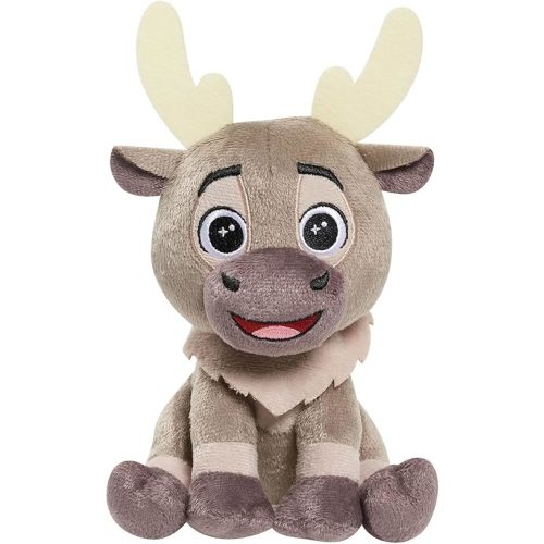 Disney Frozen Talking 6-inch Small Plushie Toy, Sven, Stuffed Animal, Reindeer, Batteries Included, Kids Toys for Ages 3 Up by Just Play