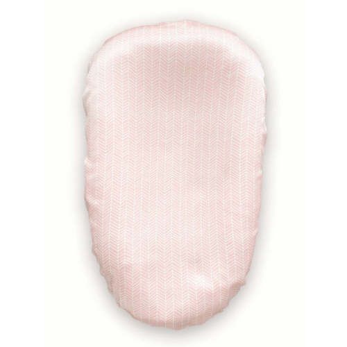 Silk Lounger Cover / Bassinet Fitted Sheet - Blush Herringbone