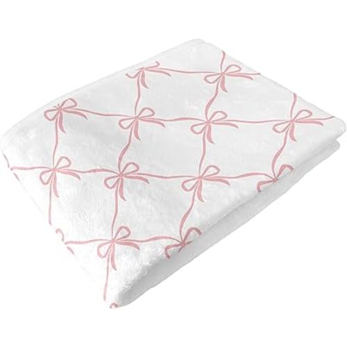 Sweet Jojo Designs Soft Toddler Blanket (Pink Bows) for Girls, Children, Kids Throw Blankets 40x50in - Baby Swaddle Receiving Blankets Minky Fleece (Coquette, Shabby Chic, Vintage, Ballerina, Ballet)