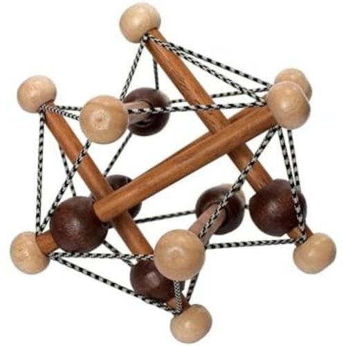 Manhattan Toy Artful Skwish Wooden Baby Rattle and Motor Skill Activity Toy for Infants and Toddlers