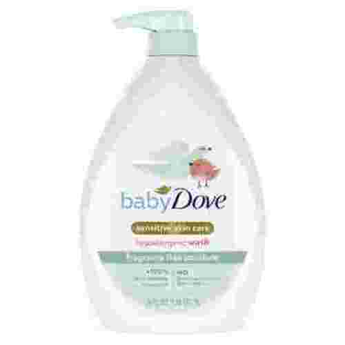Baby Dove Sensitive Skincare Liquid Body Wash Fragrance Free Moisture, Hypoallergenic, 34 oz