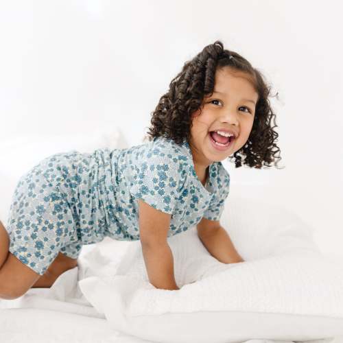 Bluebell Blossoms Small Ribbed Shorts Two-Piece Set 18-24M