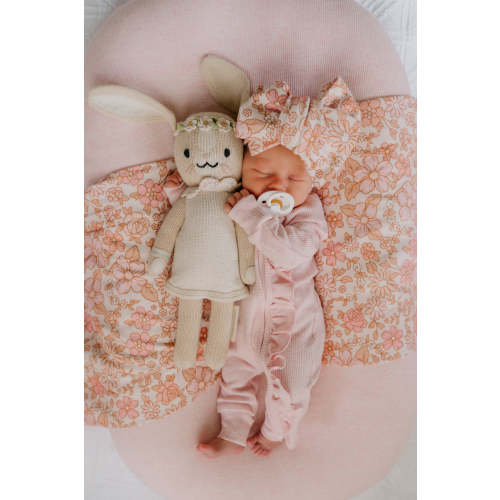 Frill Zip Romper | Baby Pink Marle Waffle – Little and Fern