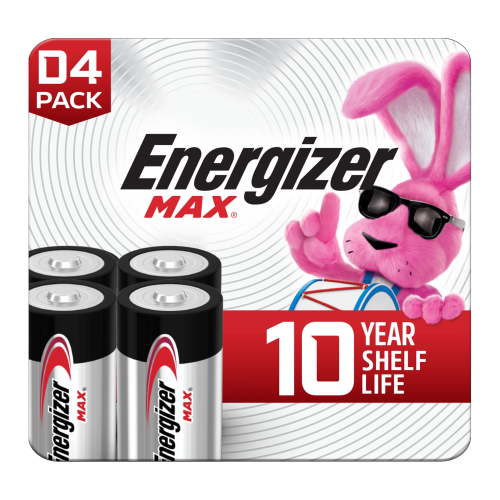 Energizer MAX D Batteries (4 Pack), D Cell Alkaline Batteries