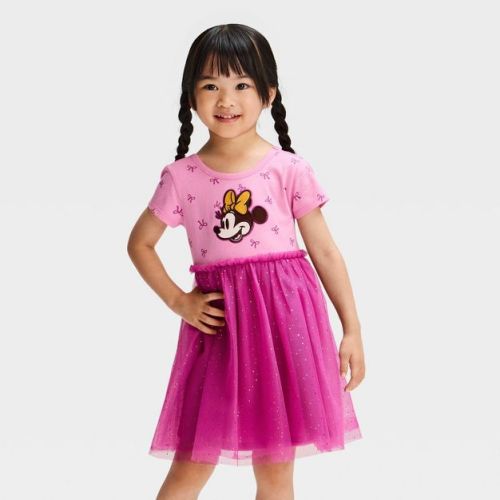Toddler Girls' Disney Minnie Mouse Twirl Dress - Pink 3T