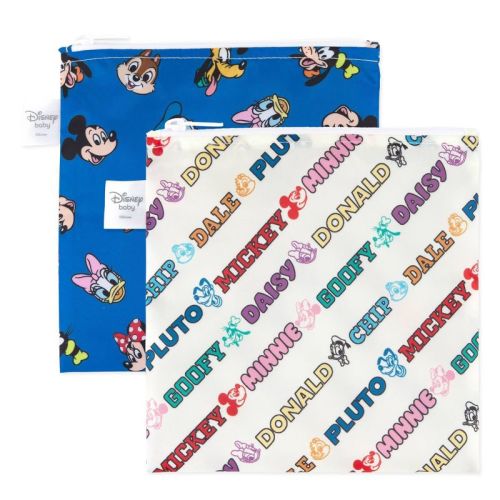 Bumkins Disney Reusable Large Snack Bags - Mickey & Friends - 2pk