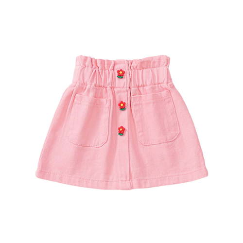 Girls Skirts Baby Toddler Girls Solid Denim Skirts Elastic Waist Mini Flared Pleated Skorts Breathable Soft Pink 12 Months-18 Months