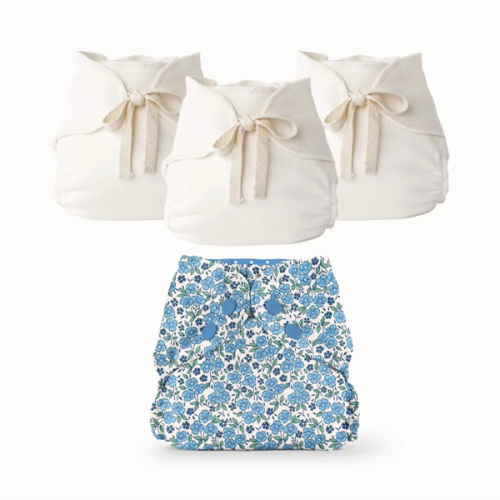 Esembly Organic Cloth Diaper Bundle – Size 1, Forget-Me-Not