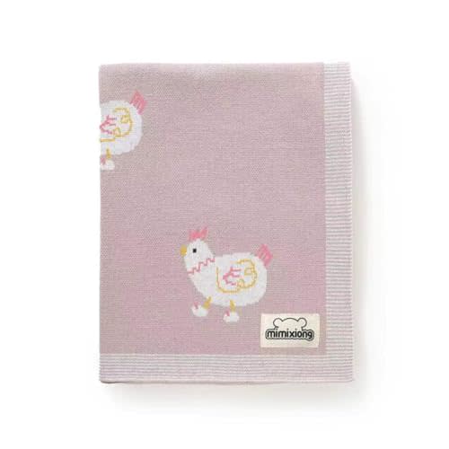 mimixiong Baby Blanket Knit Receiving Boys Girls Cute Chick Blanket | Soft Cotton Neutral Blanke for Swaddle Crib Stroller 30x40 Inch pink