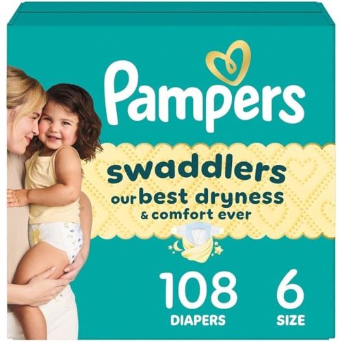 Pampers Swaddlers Diapers, Size 0 (up to 10 lbs), 140 Count, Absorbent, Keeps Baby Dry and Comfortable, Skin Safe Disposable Baby Diaper (Packaging May Vary)