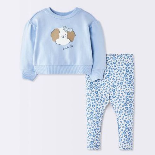 Baby Girls' Dog Sweatshirt and Leggings Set - Cloud Island™ Blue 6-9M