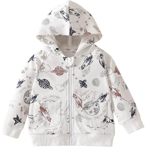 ROMPERINBOX Baby Hoodie for Boy Girl, Full Zip-up Lightweight Thin Jackets Coat Sweatshirts 0-24 Months