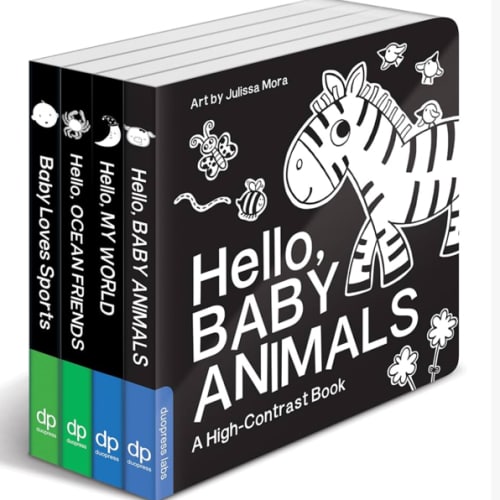 High Contrast Baby Book Set: 4 Board Books for Newborns