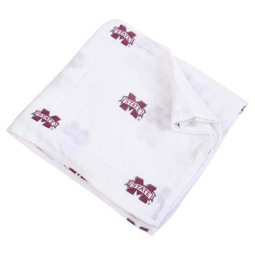 Mississippi State Bulldogs Muslin Swaddle Blanket | Organic Cotton Baby Swaddle | MSU – Three Little Anchors