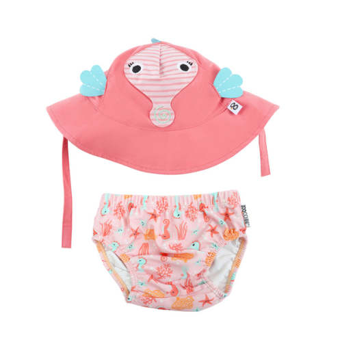 Baby/Toddler Swim Diaper &amp; Sun Hat Set - Sally the Seahorse