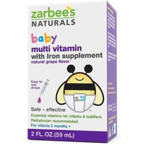 Zarbee's Naturals Baby Multivitamin with Iron Supplement Liquid, Natural Grape - 2 fl oz bottle | Google Shopping
