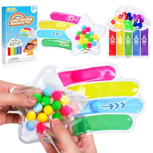 2 PCS Color Sorting Sensory Toys for Toddlers: Quiet Calm Down Corner Supplies for Kids - Fine Motor Matching Game for Preschool Learning Activities - Classroom Autism Sensory Products for Kids 3+