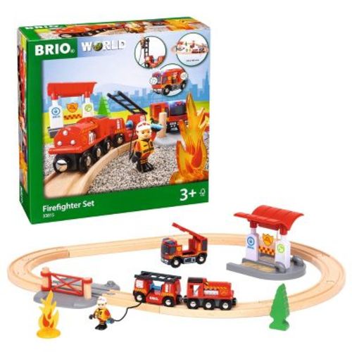 BRIO World Firefighter Train Set Playsets