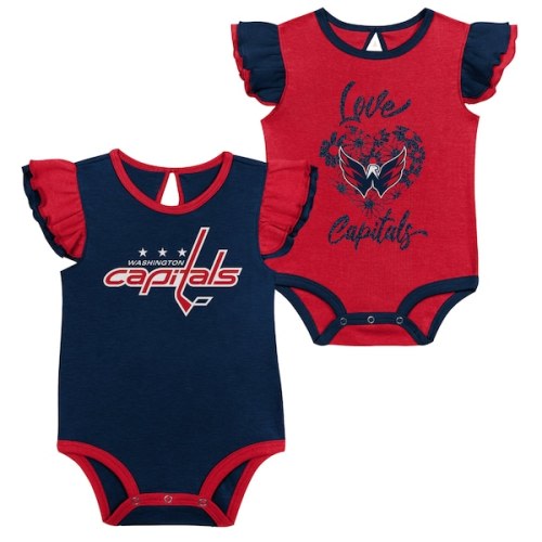 Washington Capitals Girls infant Two-Pack Training Bodysuit Set - Red/Navy
