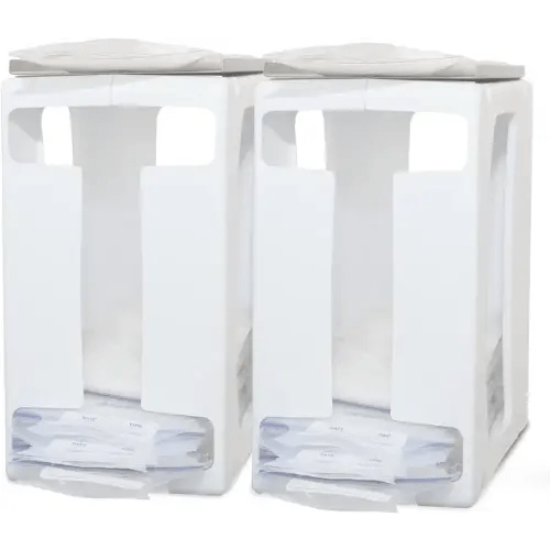 Nurse & Nourish 2 Pack Breast Milk Storage Tower - Convenient Storage for Milk Freezer Bags - Efficiently Store in Freezer Organizer Tower Breast Storing Containers for Up to 120oz