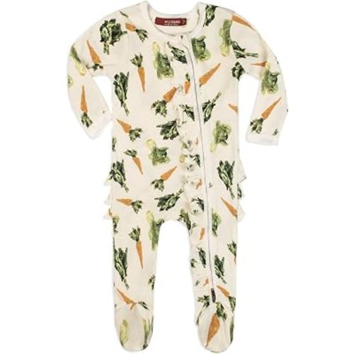 Milkbarn Footed Baby Romper - Baby Jumpsuit with Zipper Closure - Soft, Breathable & Gentle Fabric