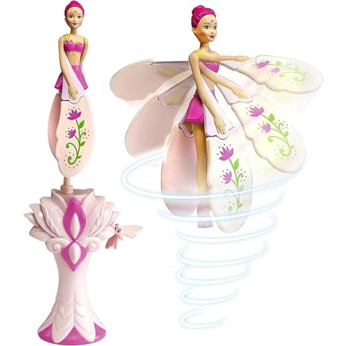 Sky Dancers Flying Doll – Fuchsia Fantasy | Original 90s Throwback Toy that Really Flies | Pull-String Powered, No Batteries Needed | Magical Gift for Girls & Boys Ages 6+