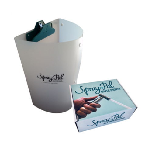 The Spray Pal cloth diaper sprayer and splatter shield in one discounted bundle with FREE shipping! Must have cloth diapering accessories, especially after your baby starts eating solid foods.